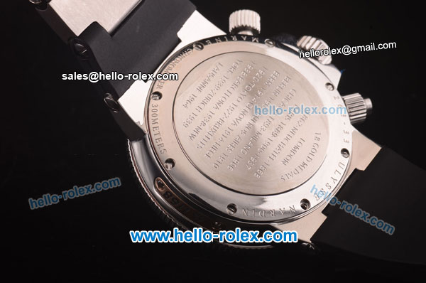 Ulysse Nardin Maxi Marine Chronograph Miyota Quartz Movement Steel Case with Black/Silver Dial - Click Image to Close